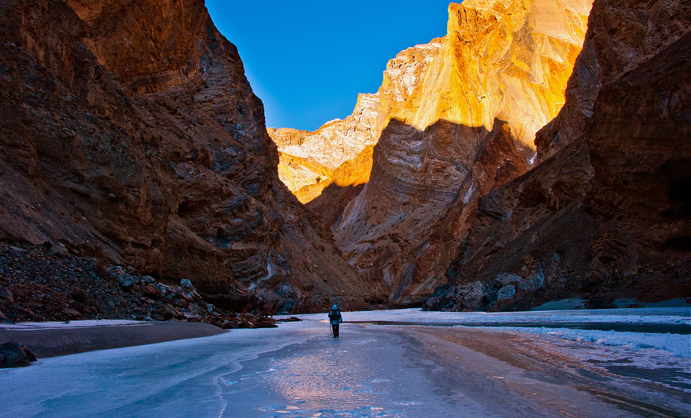 Ladakh, um trekking sobre o rio Zanskar semicongelado. Foto: Divulgação