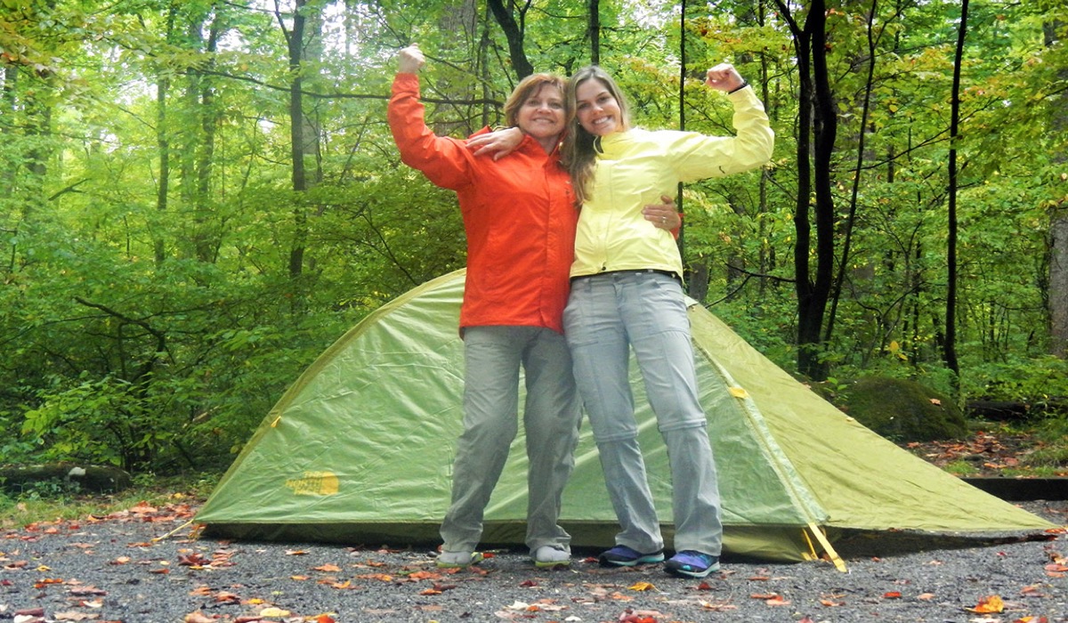 Acampando com a minha mãe nas Smoky Mountains
