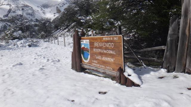 A entrada da Reserva Nacional Lago Jeinemeni " Foto: Guilherme Cavallari