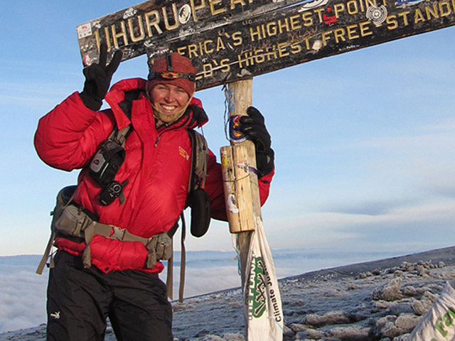 No cume do Kilimanjaro. Foto: Divulgaï¿½ï¿½o
