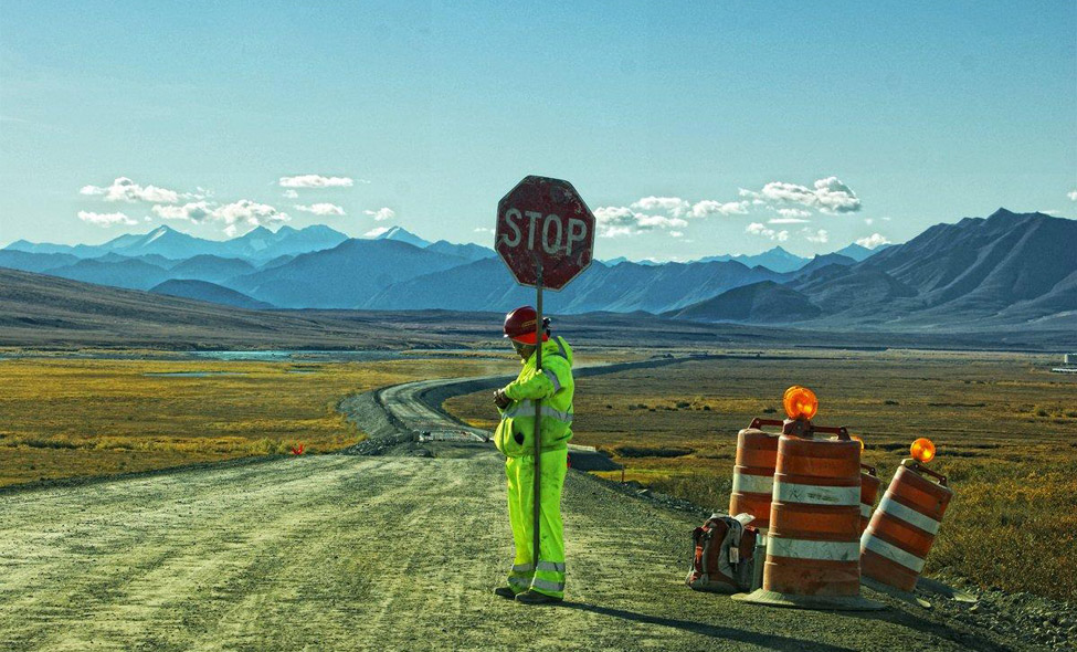Muitos trechos em obra na Dalton Hwy