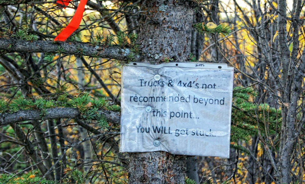 Sinal de alerta para os motoristas 4x4 na Stampede Trail