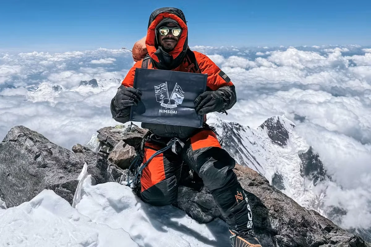 Nirmal Purja em uma montanha de grande altitude