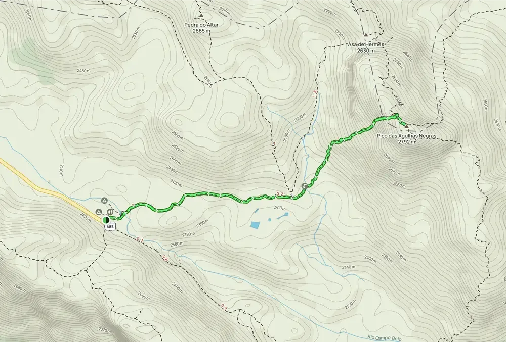 Mapa da travessia de Itatiaia