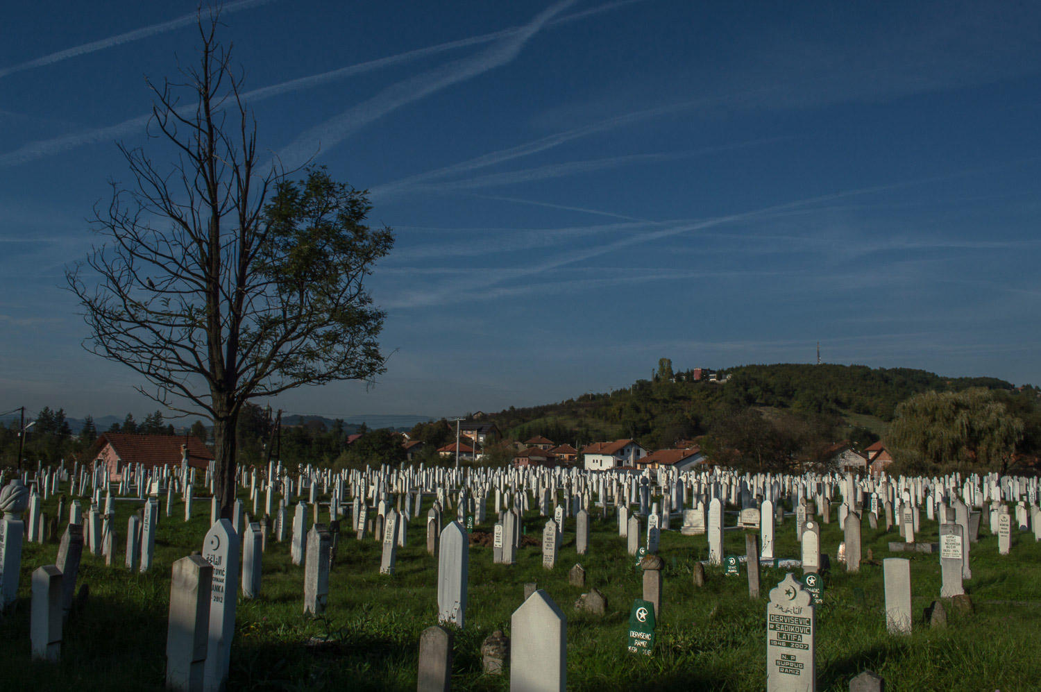 Tem cemitérios por todas as partes na Bósnia. A maioria é só de muçulmanos.