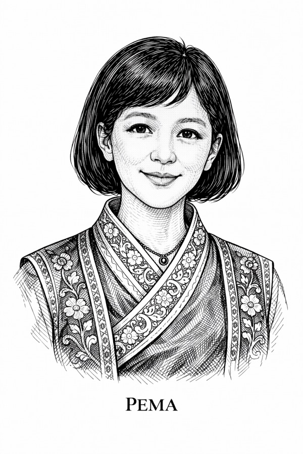 Ilustração da personagem Pema